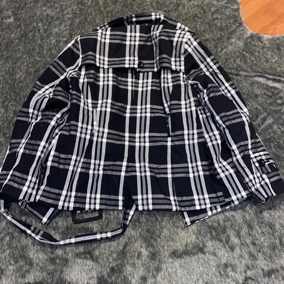 Kenneth Blake plaid  belted coat jacket Sz L - Picture 14 of 15